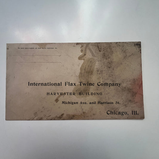 c1910 International Flax Twine Company Chicago IL Postal Envelope AJ4-H4