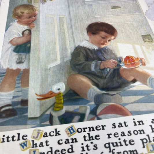 1922 Jello Little Jack Horner Mother Goose 10x13 Magazine Advertisement FL6-7