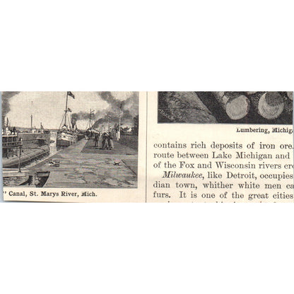 Farmers Harvesting Oats in Iowa 1901 Engraving AF2-A6