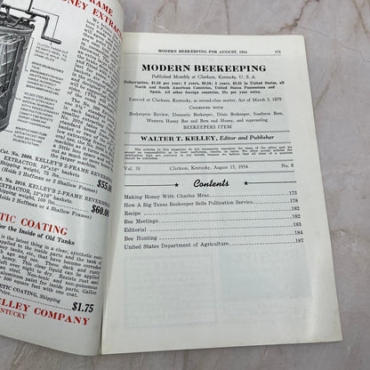 1954 Aug Modern Beekeeping Magazine Clarkson KY Walter T. Kelley TD5