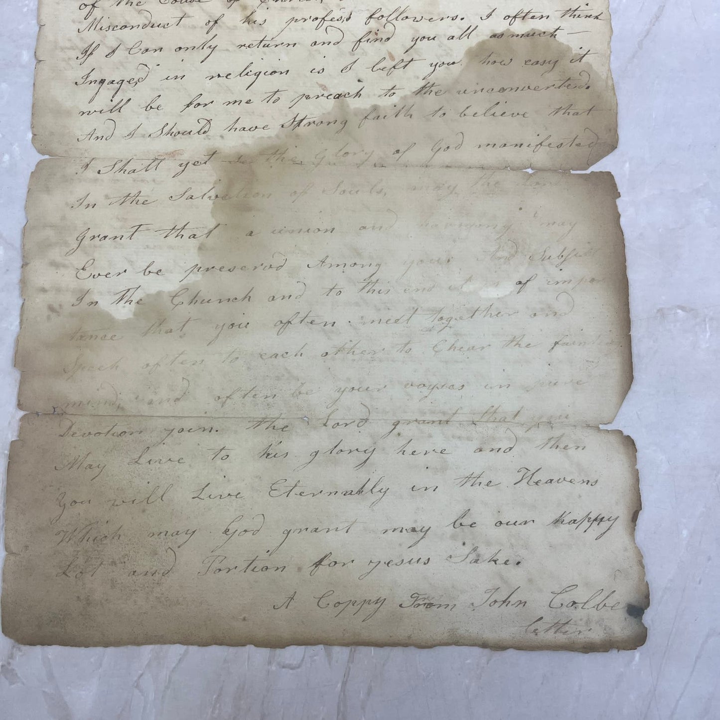 1814 Handwritten Document John Colbe Church of Christ Burrillville RI AE6