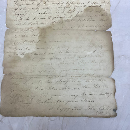 1814 Handwritten Document John Colbe Church of Christ Burrillville RI AE6