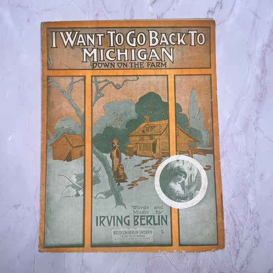 I Want to Go Back to Michigan Irving Berlin Mae Francis 1914 Sheet Music V15