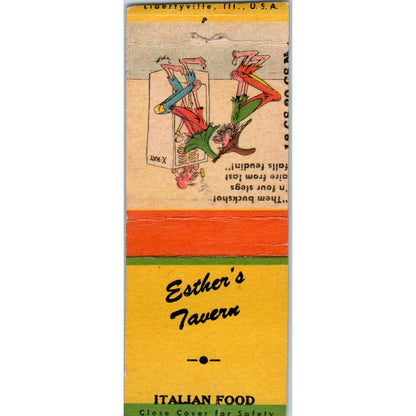 Esther's Tavern Italian Food Libertyville IL Vintage Matchbook Cover SD2-Y14