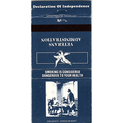 Declaration of Independence Veterans Administration Vintage Matchbook TB6-MB2-8