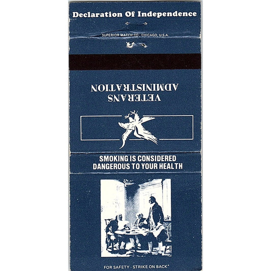 Declaration of Independence Veterans Administration Vintage Matchbook TB6-MB2-8