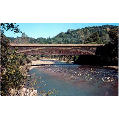 Bridgeport Bridge Yuba River Grass Valley California Covered Bridge Postcard PC2