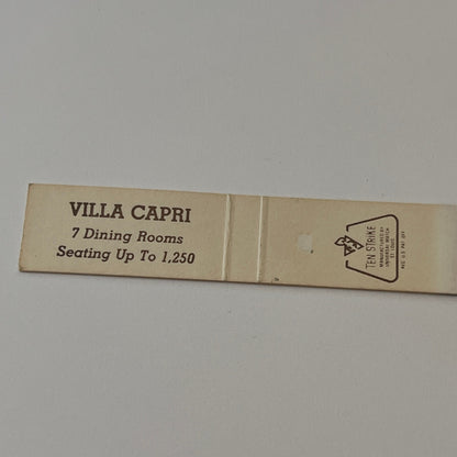 Villa Capri Restaurant Wallingford CT Vintage Matchbook TB6-MB2-9