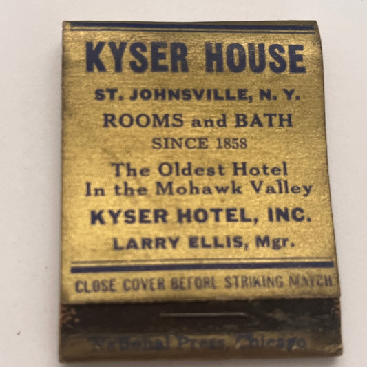 Kyer House Horseshoe Bar Larry Ellis St. Johnsville NY Matchbook Cover TB8-MB2-4