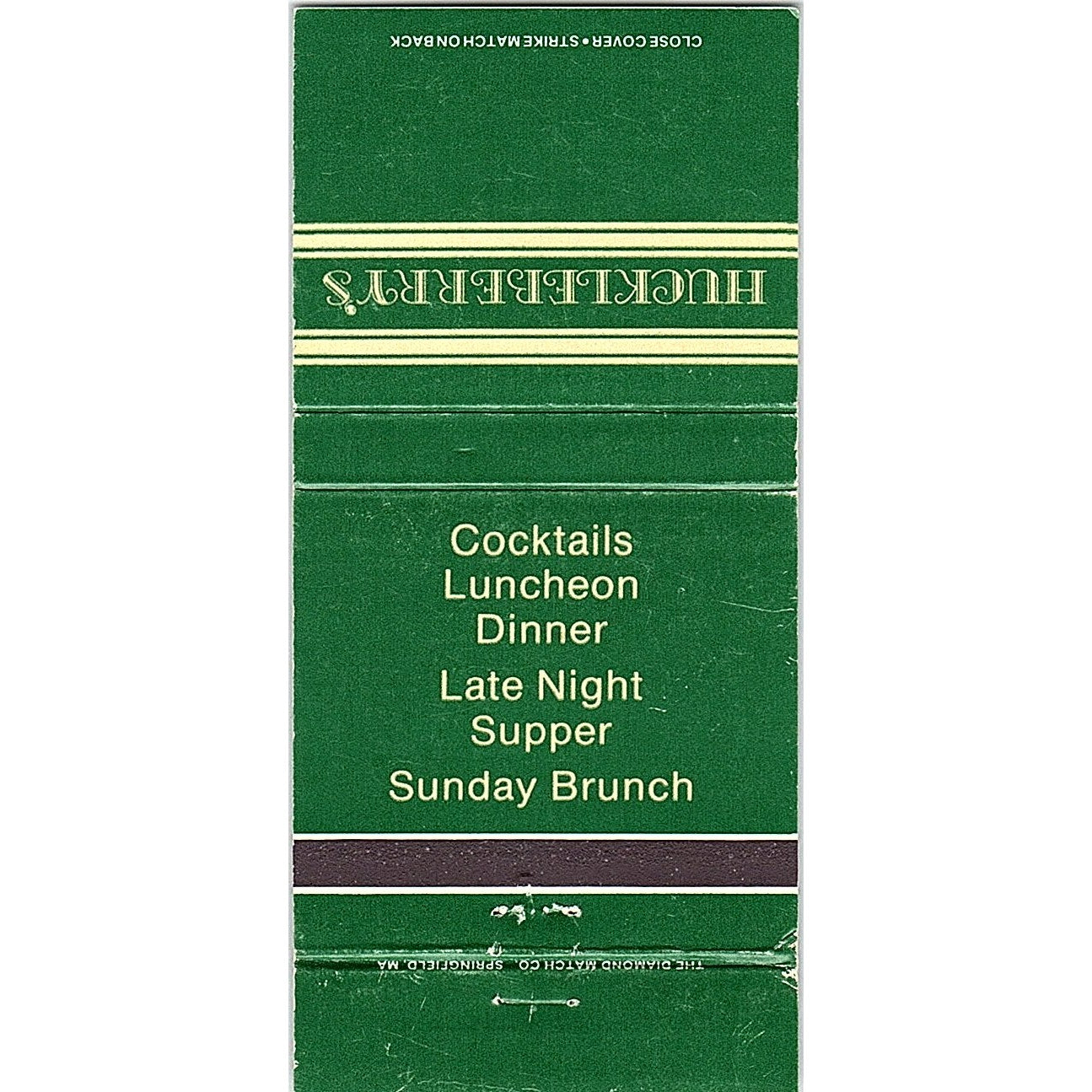 Huckleberry's Restaurant Yorktown Heights NY Vintage Matchbook TB6-MB2-7