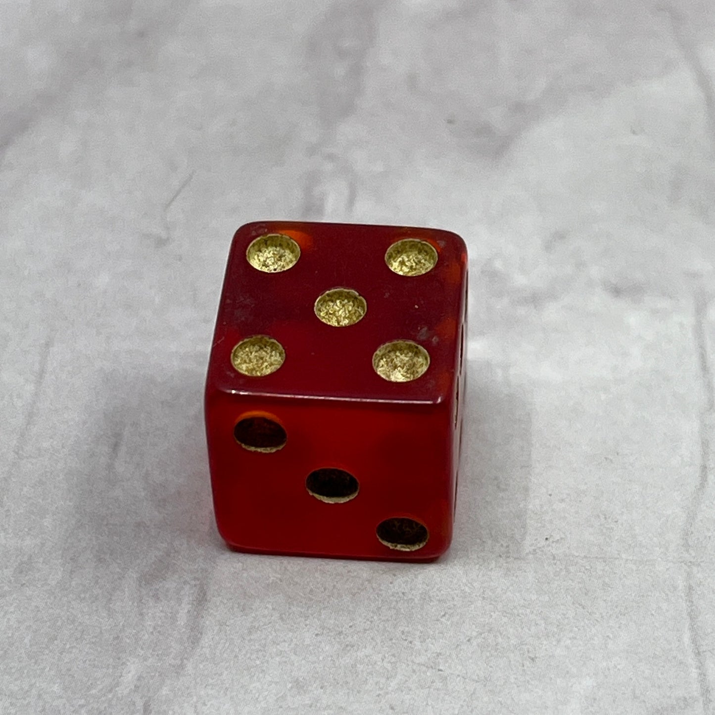 Vintage Small Red Bakelite Dice 1/3" SB7-3