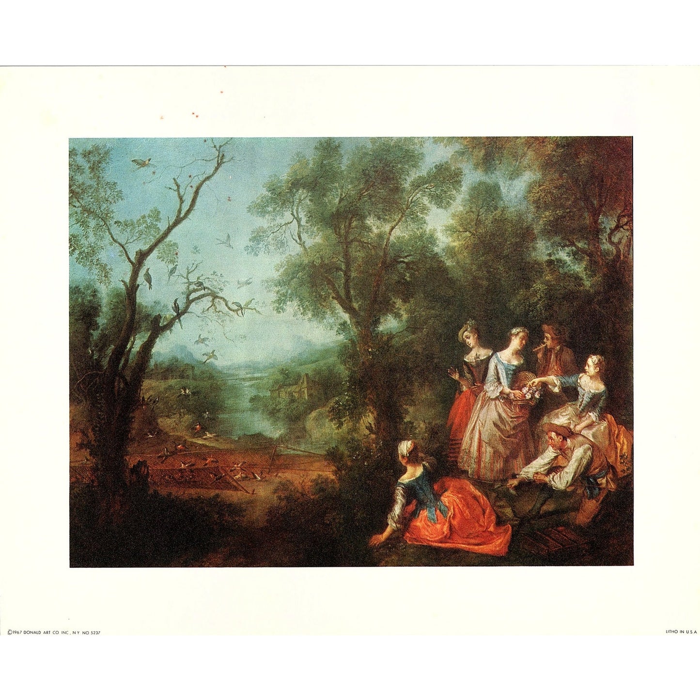 Le Printemps by Nicolas Lancret Lithograph 8x10" Art Print V20