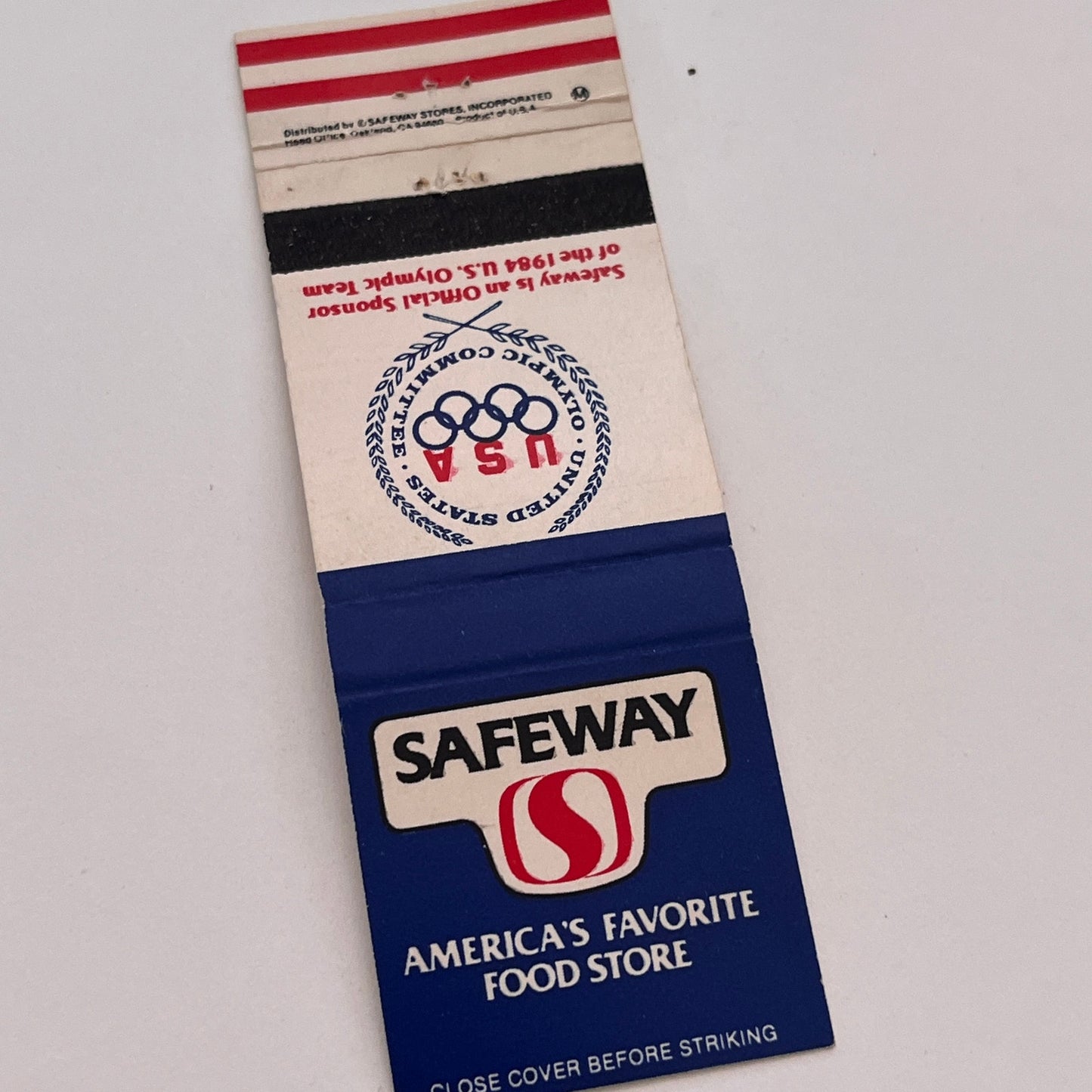 1984 USA Olympic Committee Safeway Vintage Matchbook Cover MB59-2