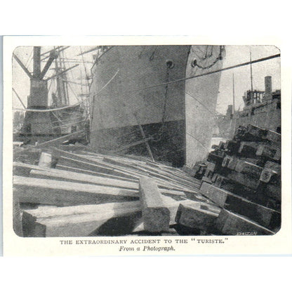 The Extraordinary Accident to the Turiste Ship 1897 Victorian Photo AE9-TS8