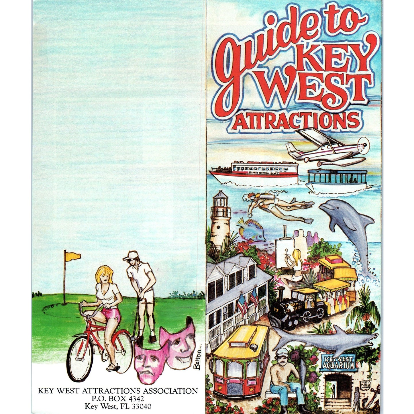 1980s A Guide to Key West Attractions Map and Fold Out Travel Brochure TF4-BA