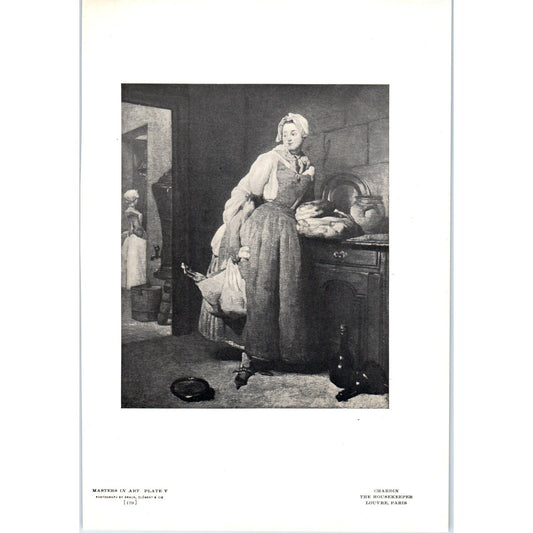 The Housekeeper - Chardin c1905 Art Print D16