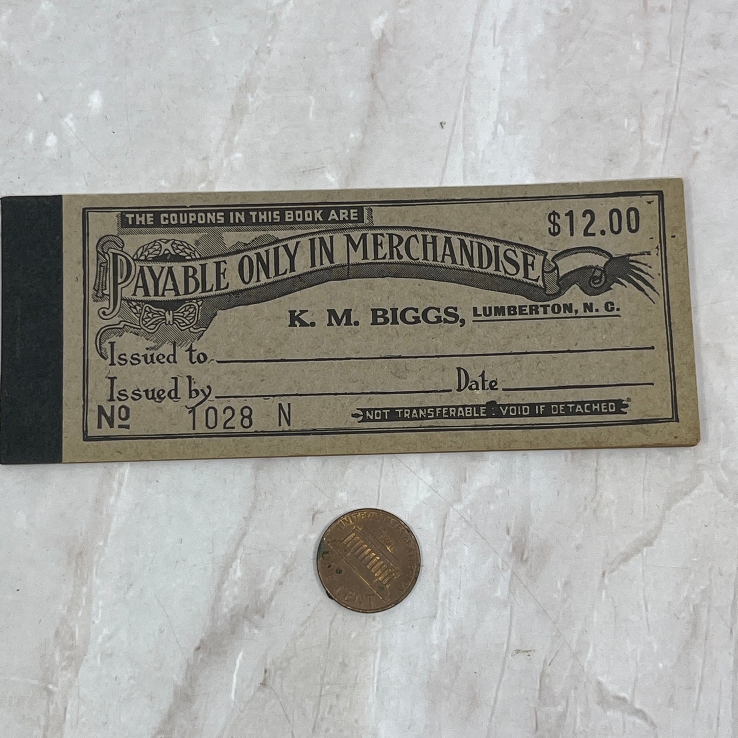 1950s K.M. Biggs Lumberton NC Coupon Booklet P9-2