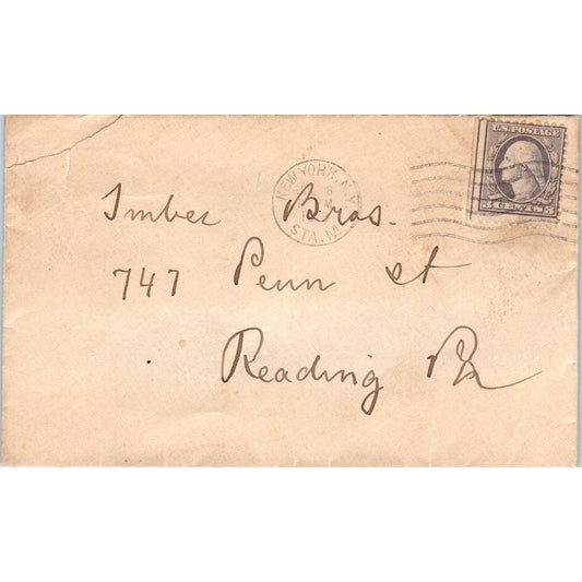 1919 Imber Bros Penn St. Reading PA Postal Cover AB6-TZ