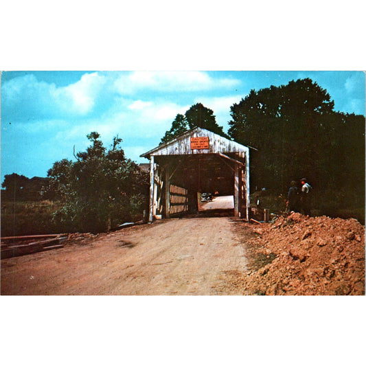 Kelloggsville Bridge Ashtabula River Ohio Covered Bridge Postcard PC2