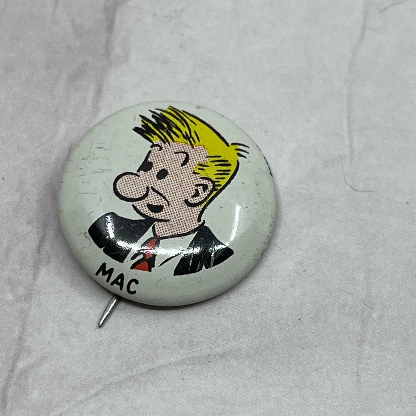 1946 Kellogg's Pep Pin Mac Comic Strip Pinback Button Cereal Premium SE2