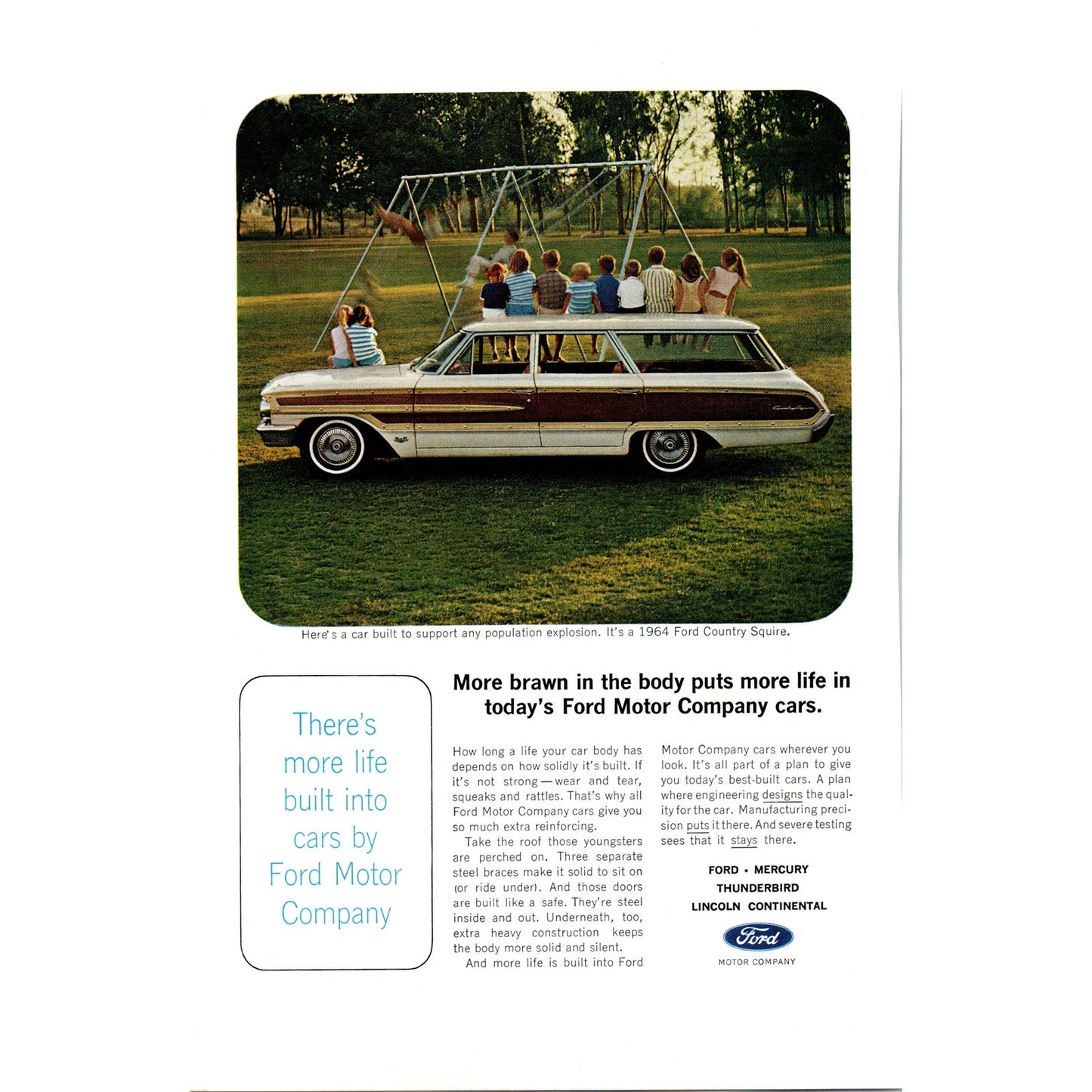 1964 Ford Country Squire Wagon Automobile Car - Vintage Magazine Ad D20