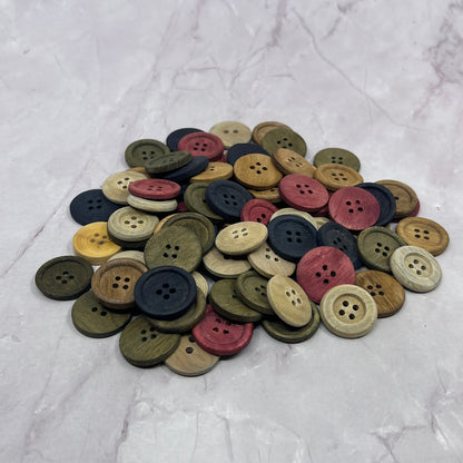 Huge Lot of Assorted Wooden Buttons Size Approx. 3/4" TC5