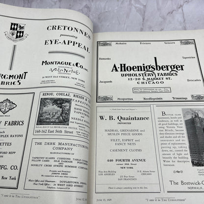 1929 The Upholsterer and Interior Decorator Handbook Magazine No.6 TK3
