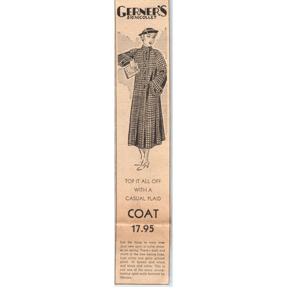 Gerner's Department Store 2x10" 1935 Minneapolis Journal Advertisement D10