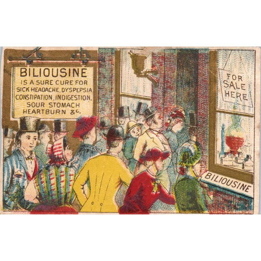 Biliousine Snow & Earle Providence RI c1880 Victorian Trade Card AB6-1