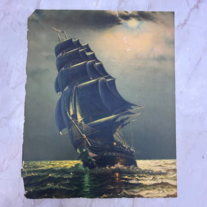 c1920 Old Ironsides USS Constitution Art Print Lithograph 9x11 FL6-3