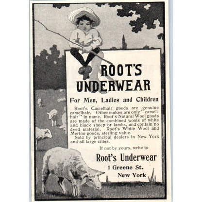 Root's Underwear New York c1905 Original Magazine Advertisement AE7-A3