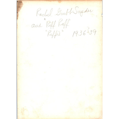1930s Original Photograph Rachel Grubb Snyder and Dog Riff-Raff 5x7" AF7-E3
