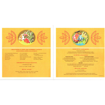 Vintage Continental Airlines Hawaii Vacation Tropical Bounty In Flight Menu AE8