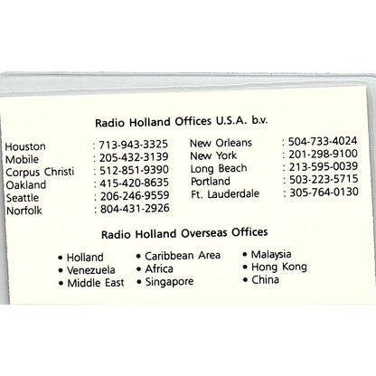 Diana Clark Radio Holland Group Electronic Houston Vintage Business Card SD9-B13