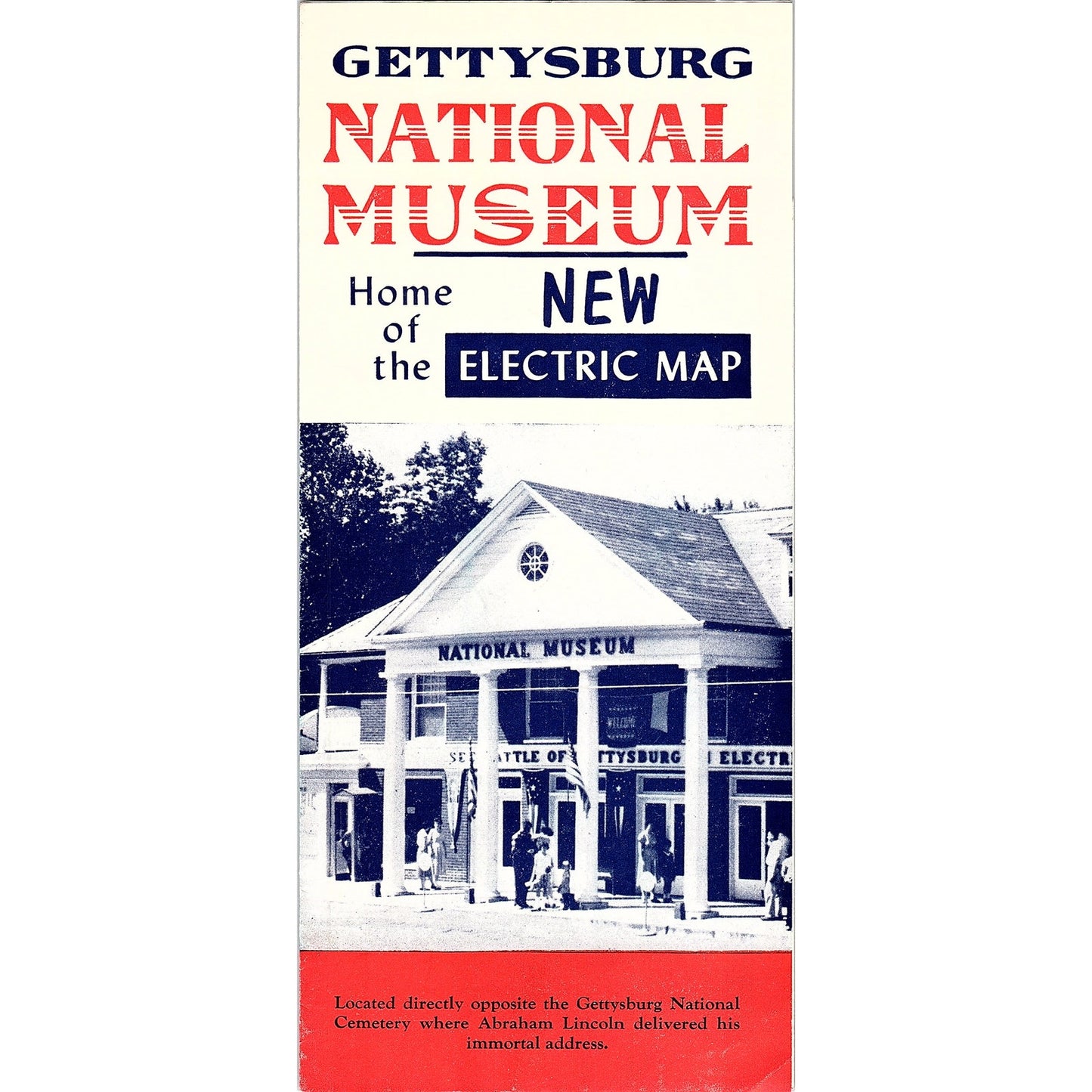 Vintage Gettysburg National Museum New Electric Map PA Travel Brochure TH2-TB2