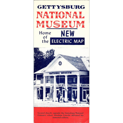 Vintage Gettysburg National Museum New Electric Map PA Travel Brochure TH2-TB2