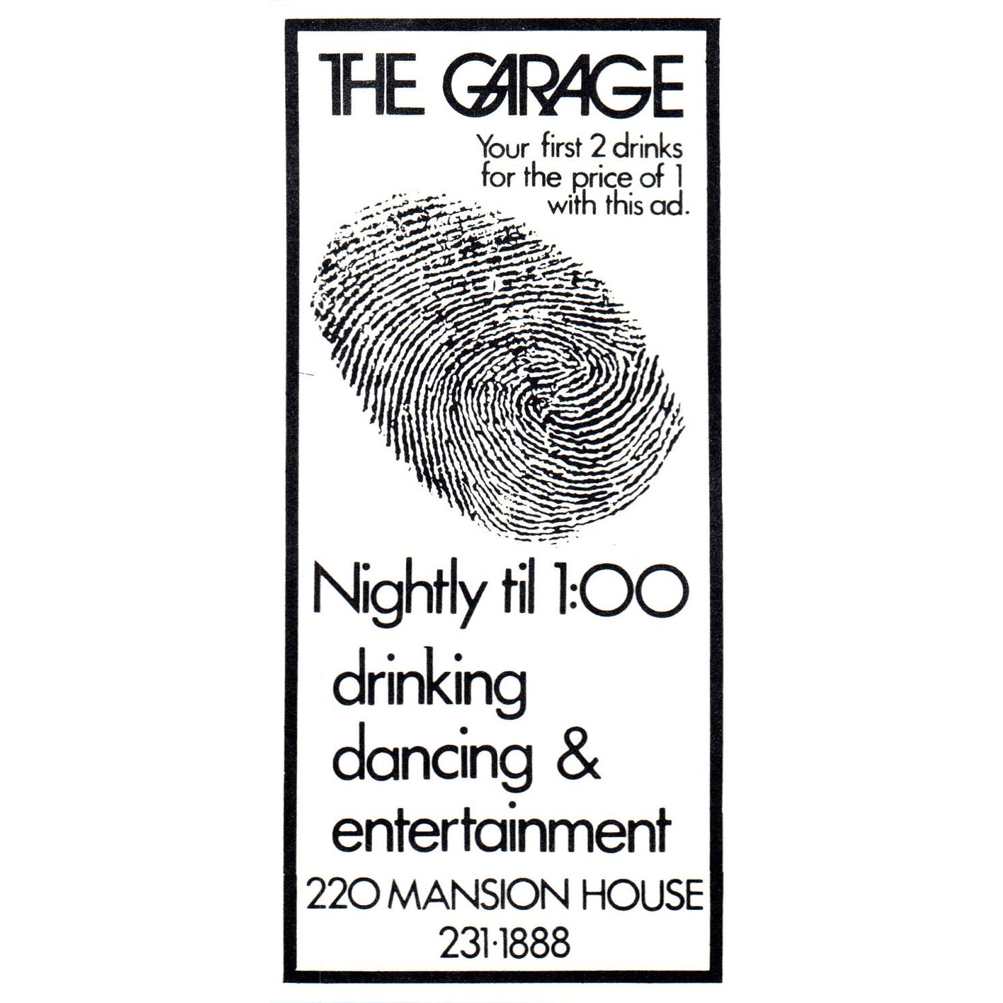 The Garage Nightclub Mansion House St. Louis 1971 Magazine Ad AD8-H4