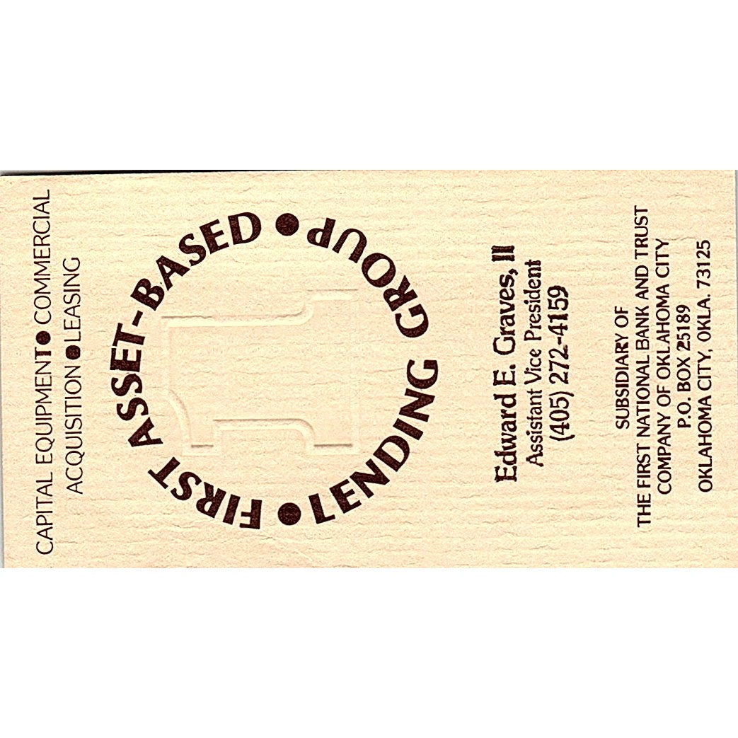 First Asset Based Lending Edward R Graves II Oklahoma City Business Card SF3-B4