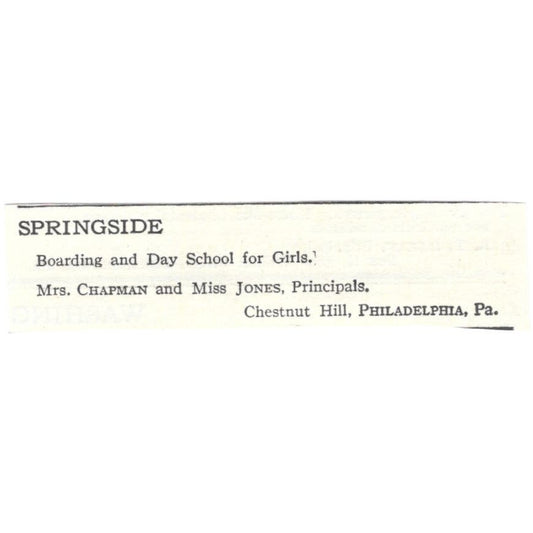 Springside Chapman & Jones Philadelphia c1918 Original Advertisement AE5-SA5