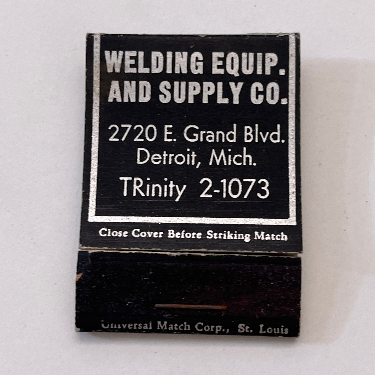 Welding Equip & Supply Co Detroit Eureka Welding Wires Matchbook Cover TB8-MB3-7