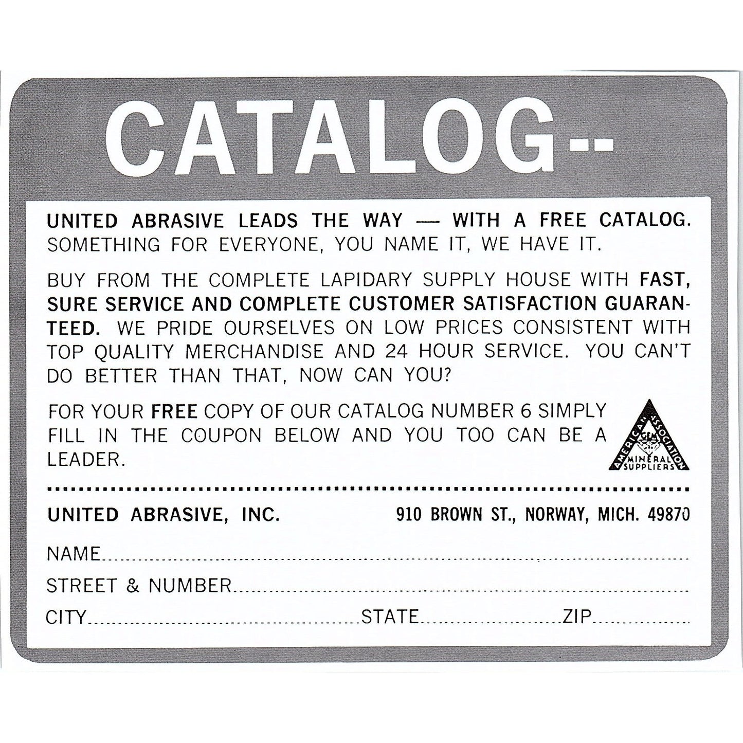 United Abrasive Inc Norway Michigan 1972 Ad AF8-H2