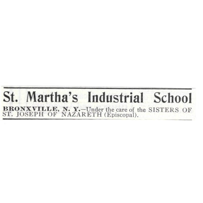 St. Martha's Industrial School Bronxville NY 1903 Magazine Ad AF7-SS5
