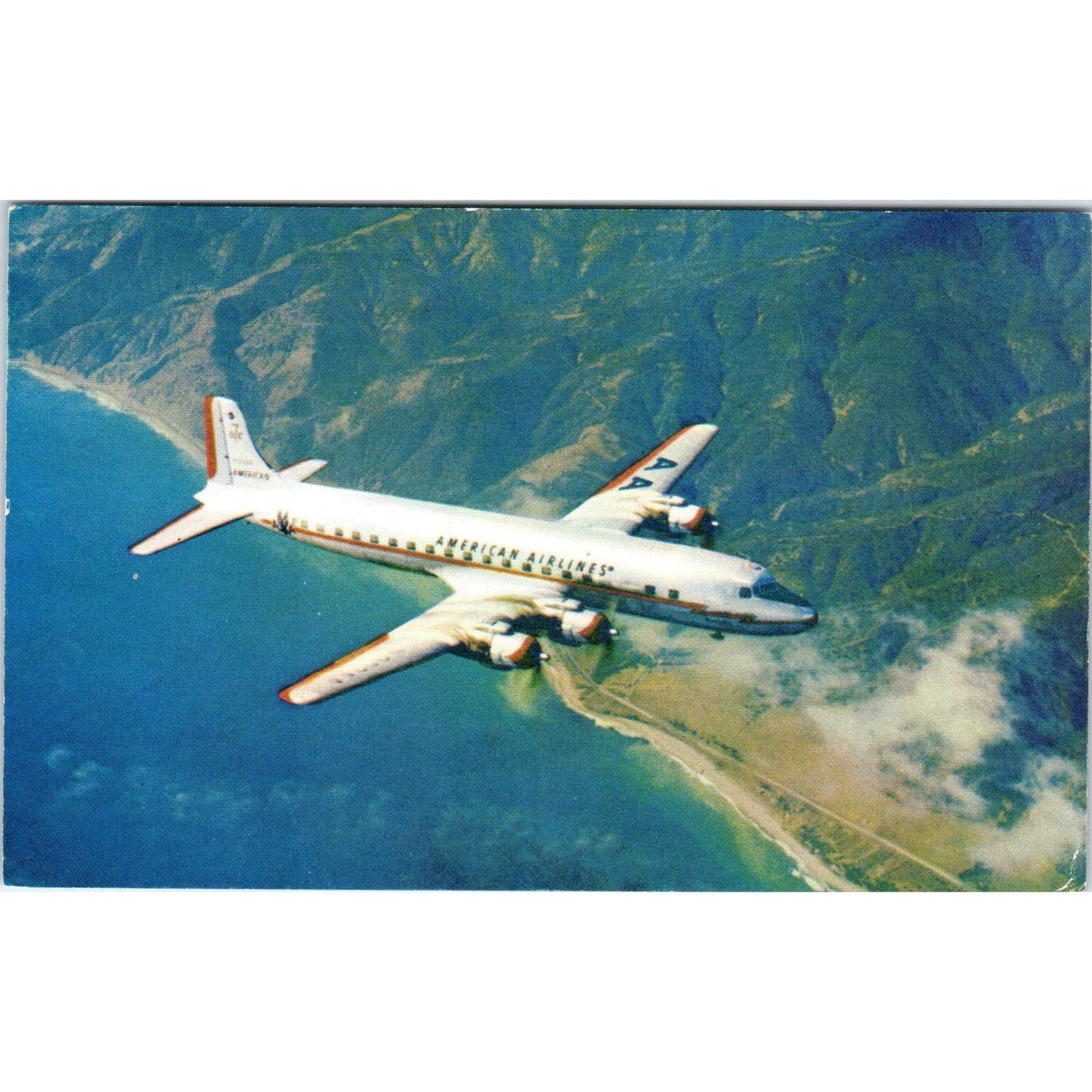 American Airlines DC-7 Flagship Vintage Postcard TG8-PC