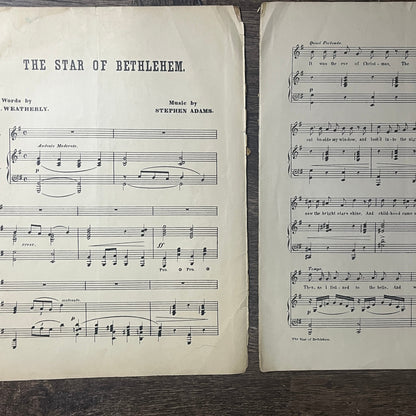 Star of Bethlehem c1905 Sheet Music F.E. Weatherly Stephen Adams Edward Lloyd V6