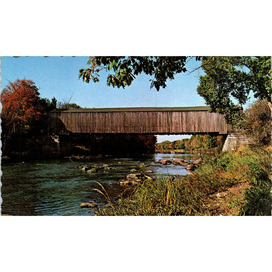 Lowes Bridge Dover-Foxcroft Greenville Maine Covered Bridge Postcard PC6