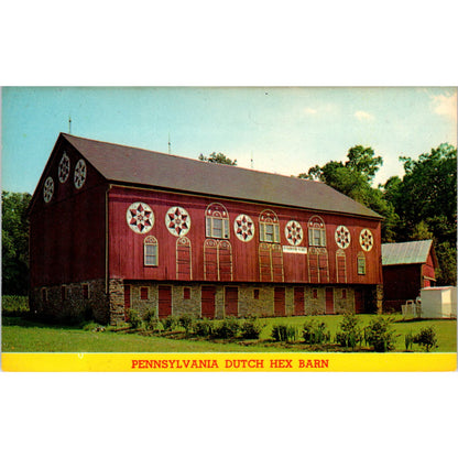 Red Pennsylvania Dutch Hex Barn Vintage Postcard PD4