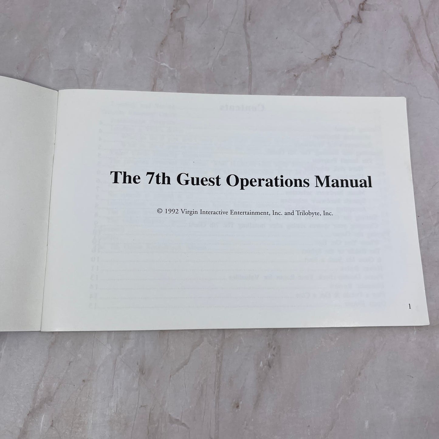 1992 The 7th Guest Instruction Manual PC CD-Rom Original TG8-VV