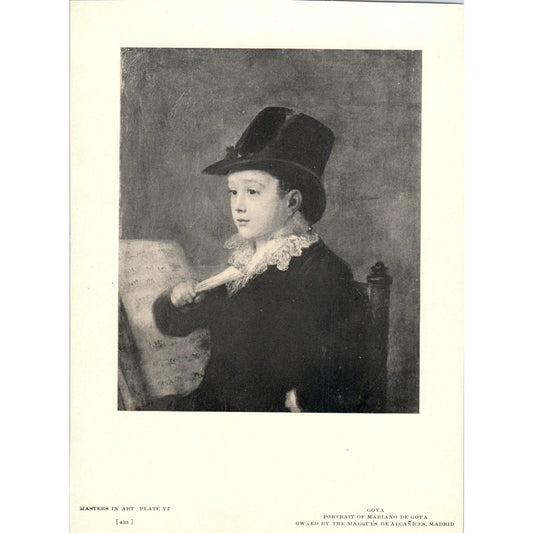 Portrait of Mariano De Goya - Goya c1905 Art Print D14