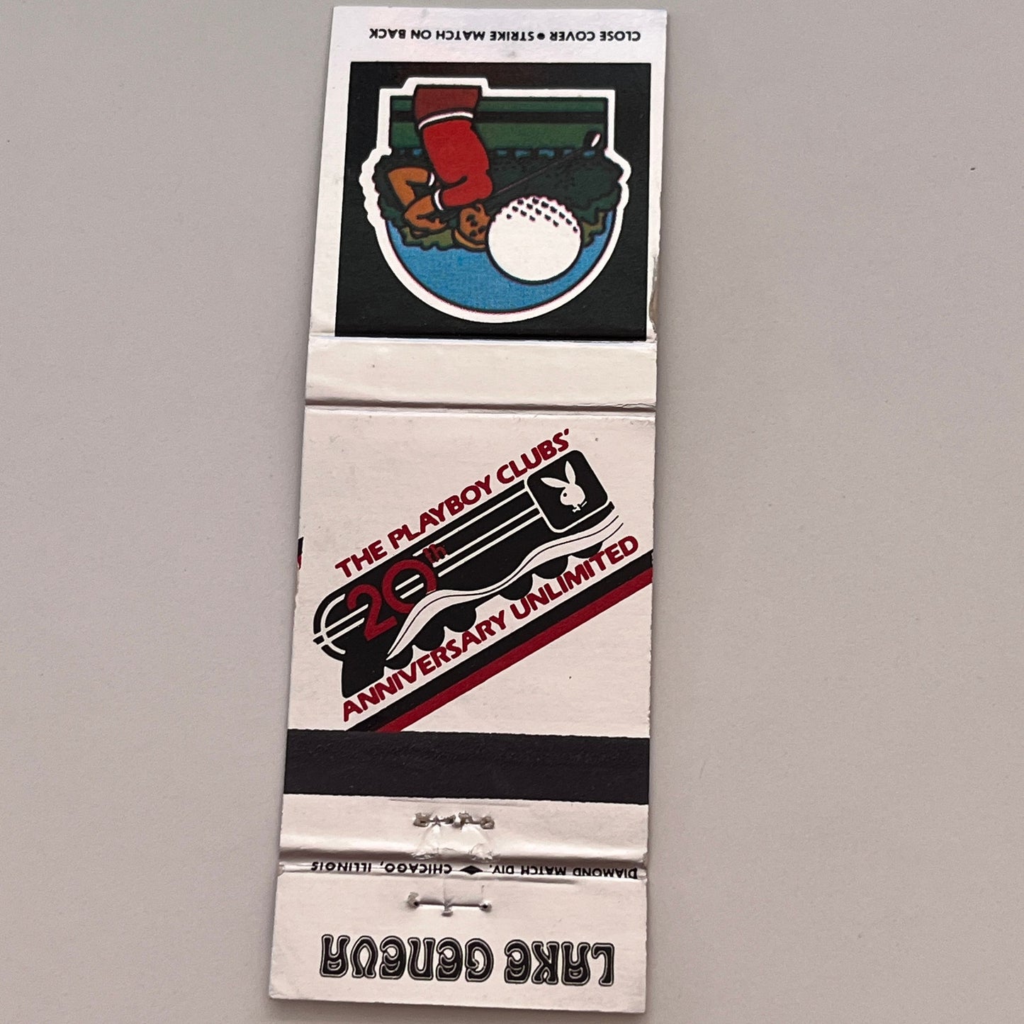 The Playboy Clubs 20th Anniversary Lake George Vintage Matchbook Cover TB6-MB2-3