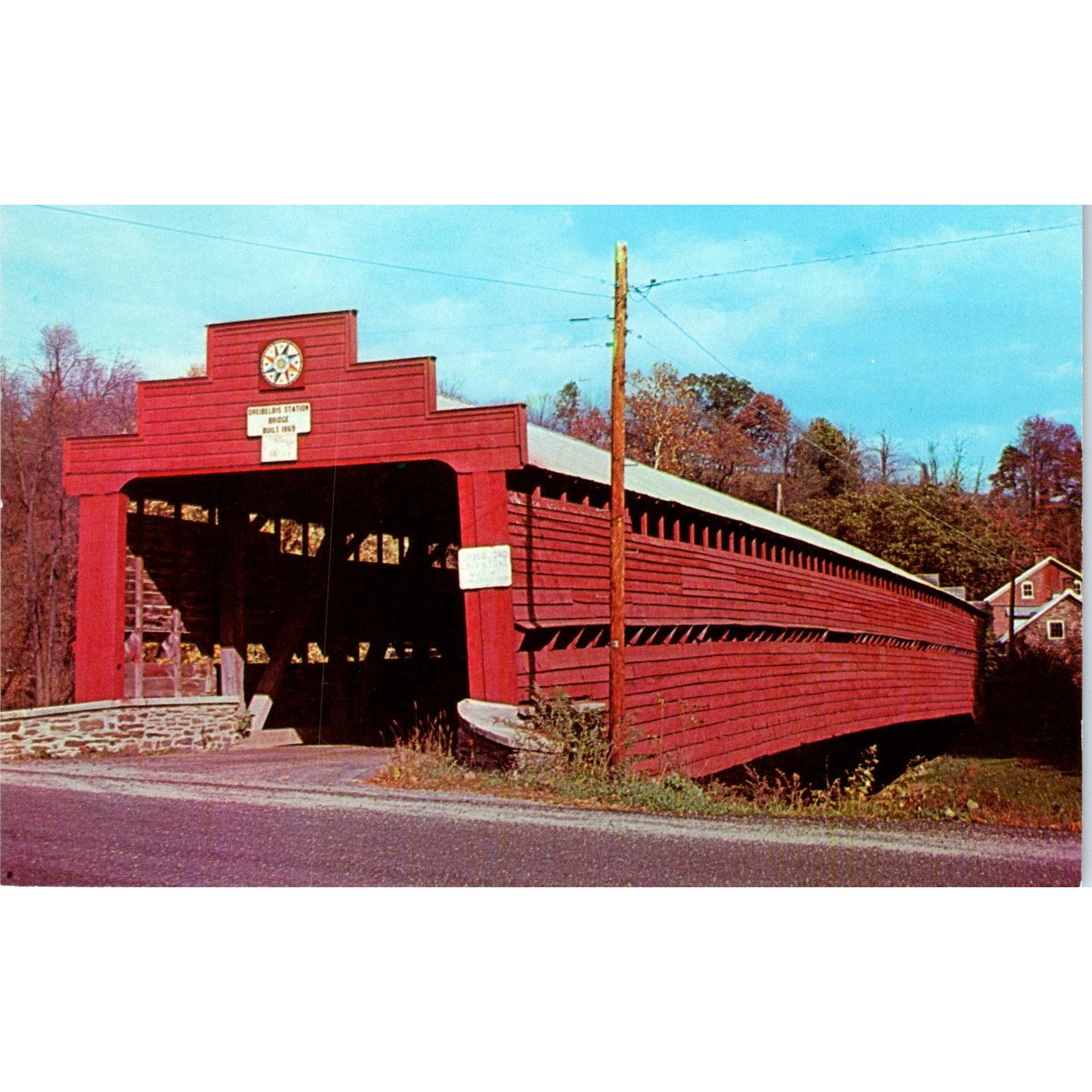 Lenhartsville Covered Bridge PA Dutch Country Vintage Bridge Postcard PD1